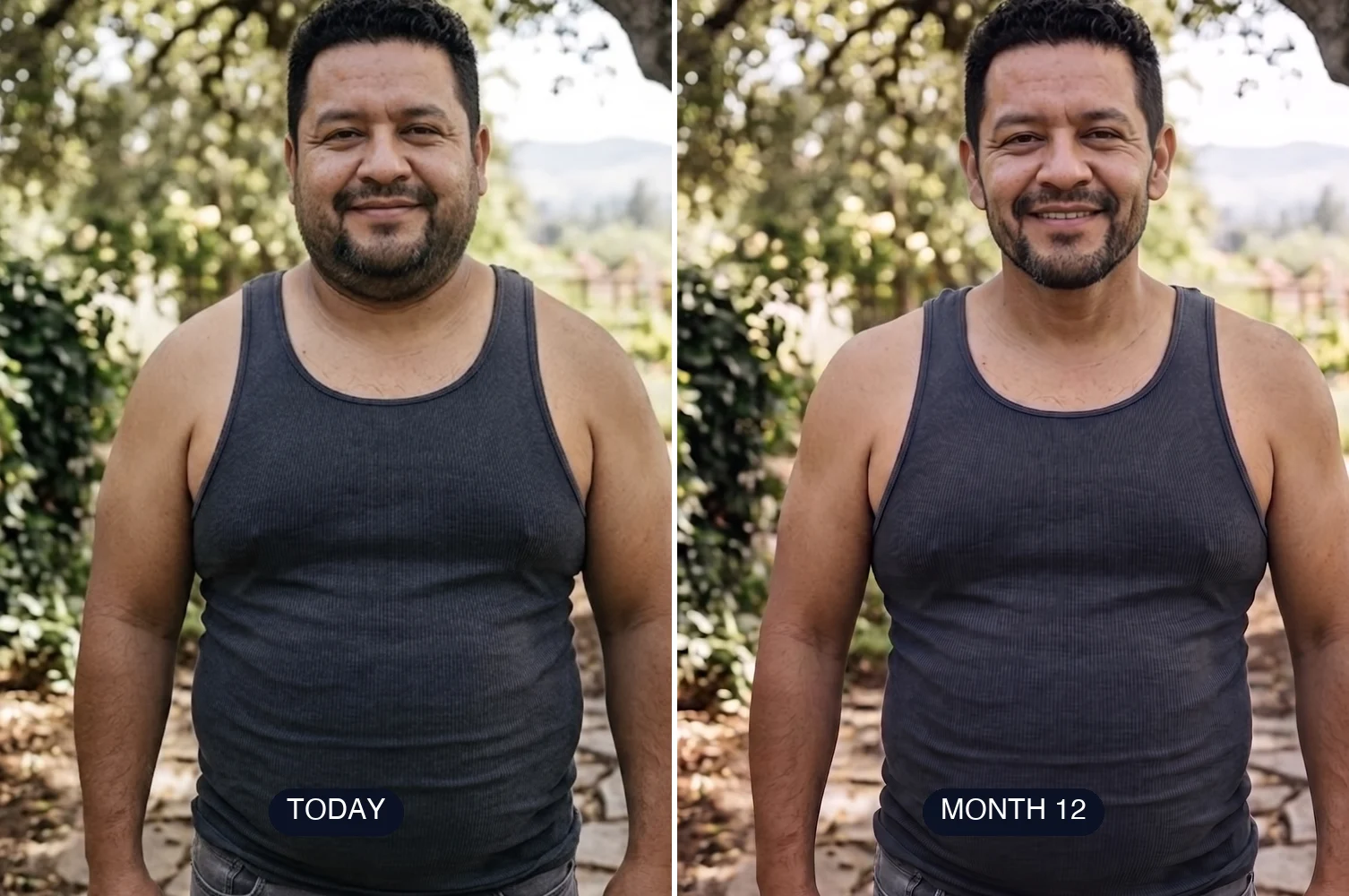AI weight-loss before and after preview